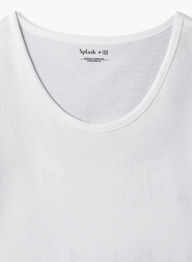 سبلاش فيڤ Men Short Sleeves Cotton Vest - Pack of 5